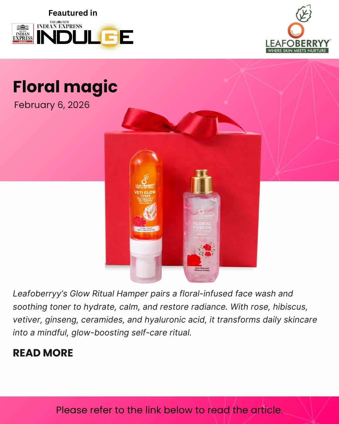 Feautured in THE NEW INDIAN EXPRESS INDULGE Floral magic February 6, 2026