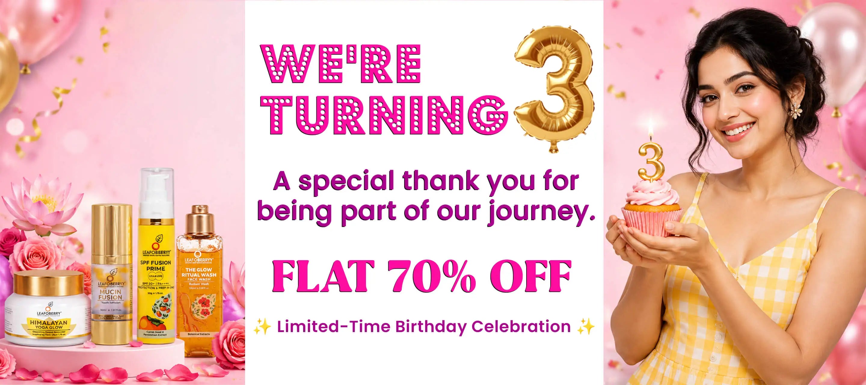 Banner for a birthday celebration