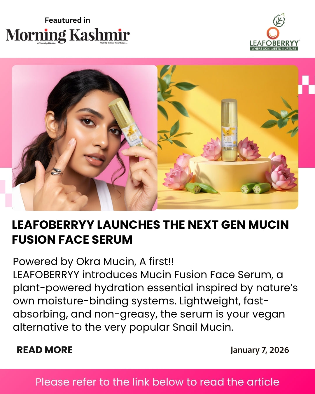 Leafoberryy Launches The Next Gen Mucin Fusion Face Serum